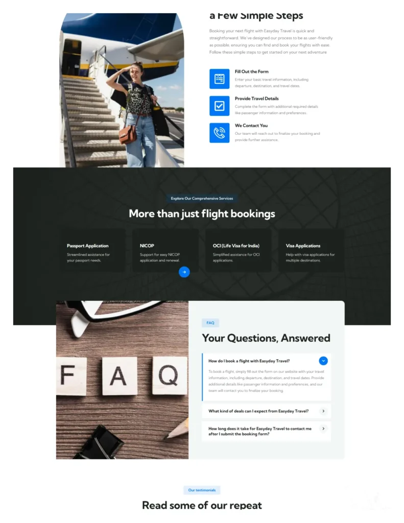 Website for Travel Agents Page 2